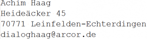 Impressum-Adresse